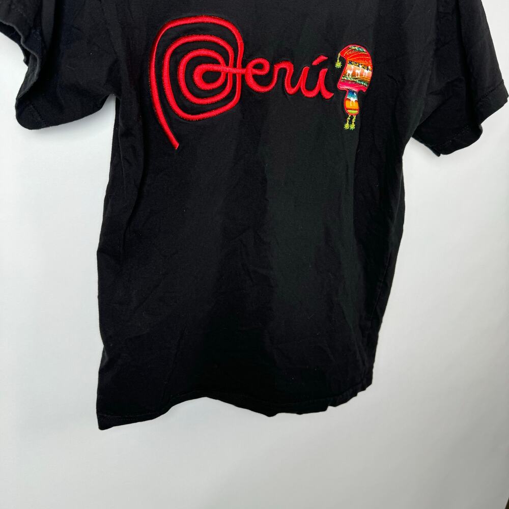 Peru Llama Peruvian Puerta Del Sol T-Shirt Alpaca Embroidered - Picture 6 of 8